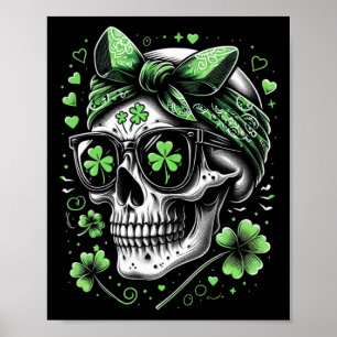 Poster Cranio do Dia de São Patrício Coque Desarrumado Sh