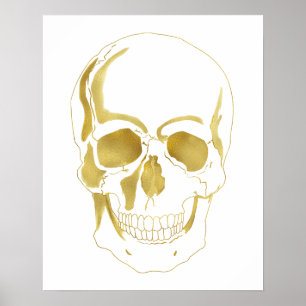 Pôster Crânio Dourado