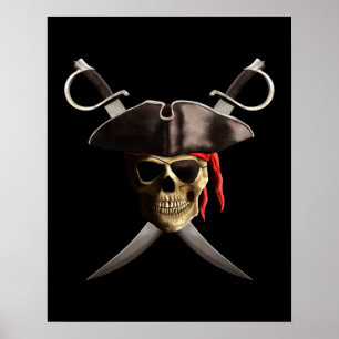 Pôster Crânio e espadas do pirata