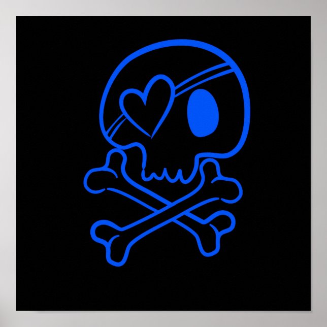 Pôster Crânio e ossos cruzados (Frente)