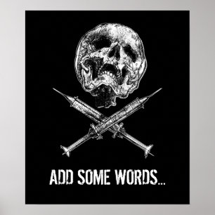 Pôster Crânio e seringas