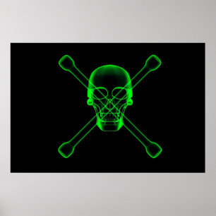 Poster Crânio e visão do raio X dos crossbones