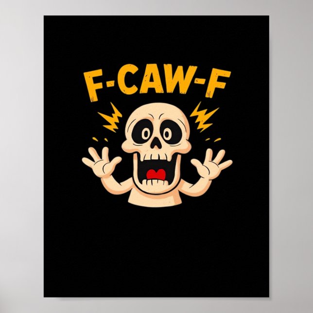Poster Crânio F-Caw-F de Halloween (Frente)
