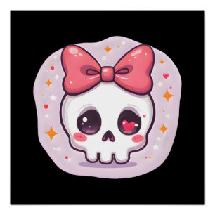 Pôster Cranio Pastel Goth com Laço