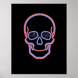 Poster Crânio Patriota Neon