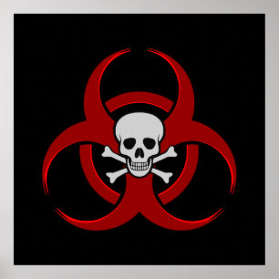 Poster Crânio vermelho do Biohazard