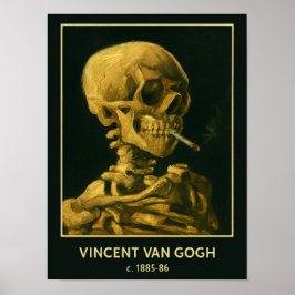 Poster Crânio Vintage Fumando – Arte Única Inspirada em V