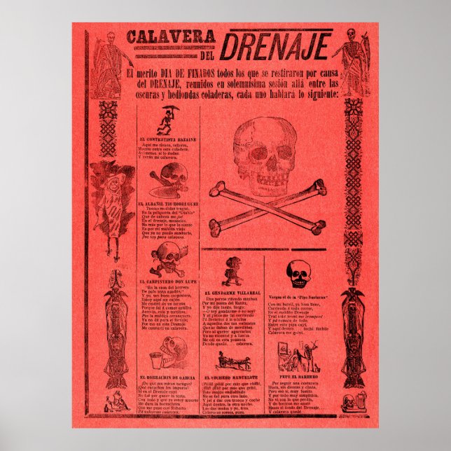 Poster Crânios mexicanos (Frente)