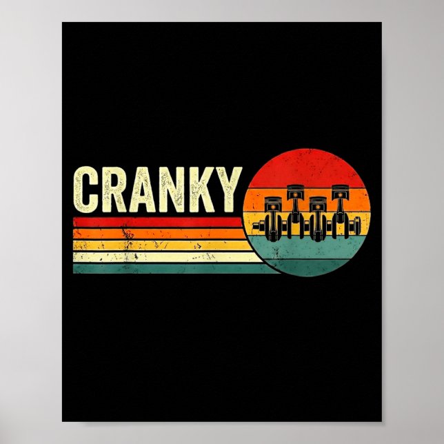 Poster Cranky Car Engine Crankshaft Fathers Day Dad Men H (Frente)