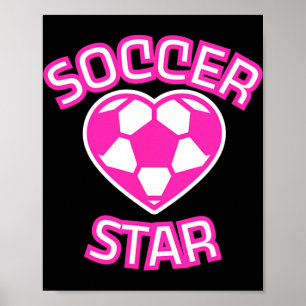 Poster Craque de Futebol, Futebol Feminino Rosa, Futebol