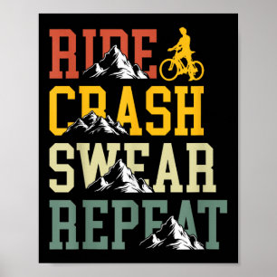Poster Crash de Carro Suar Repetir Bike Engraçado