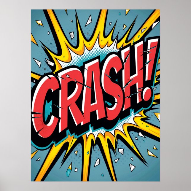 Poster CRASH! Explosão de Pop de arte destruída (Frente)