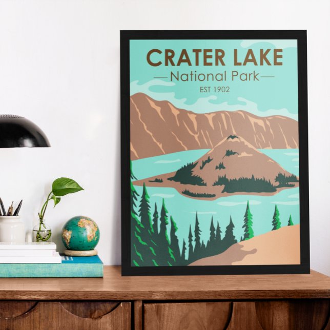 Poster Crater Lake National Park Oregon Vintage (Criador carregado)