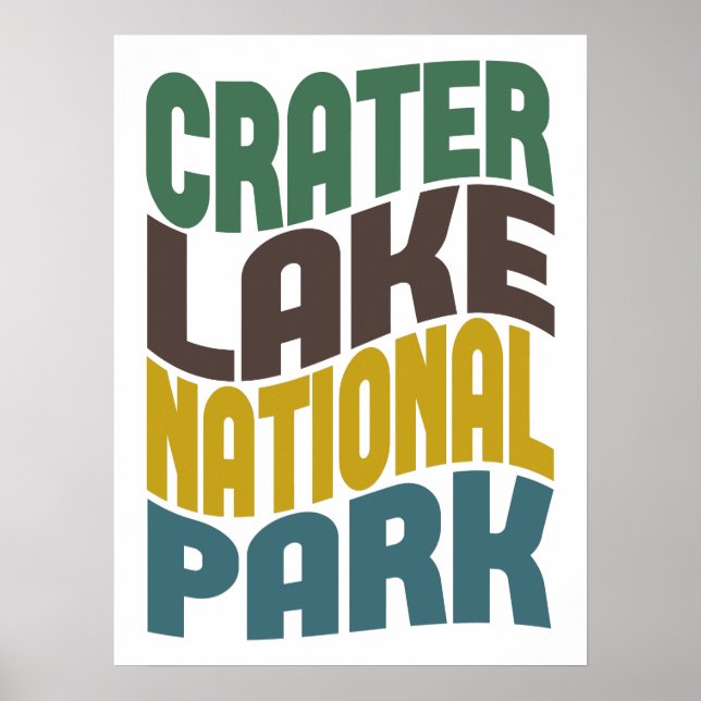Poster Crater Lake National Park Retro Wave (Frente)
