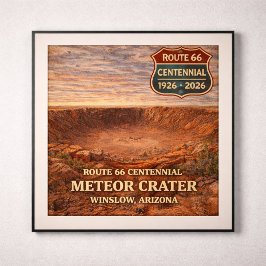 Poster Cratera de Meteorito Arizona Rota 66