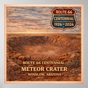 Poster Cratera de Meteorito Arizona Rota 66