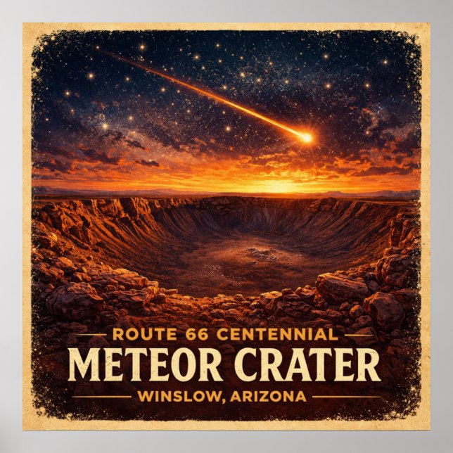 Poster Cratera do Meteoro Winslow Arizona Centenário (Frente)