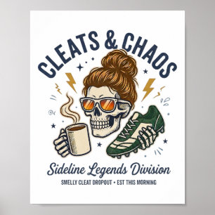 Poster Cravações E Caos Esqueleto Mãe De Futebol, Funny S