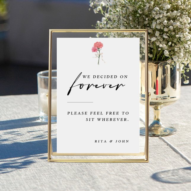 Poster Cravo Escolher um assento não um sinal de casament (Criador carregado)