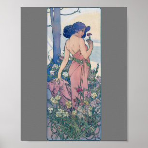 Poster Cravo (Quatro Flores), Alphonse Mucha