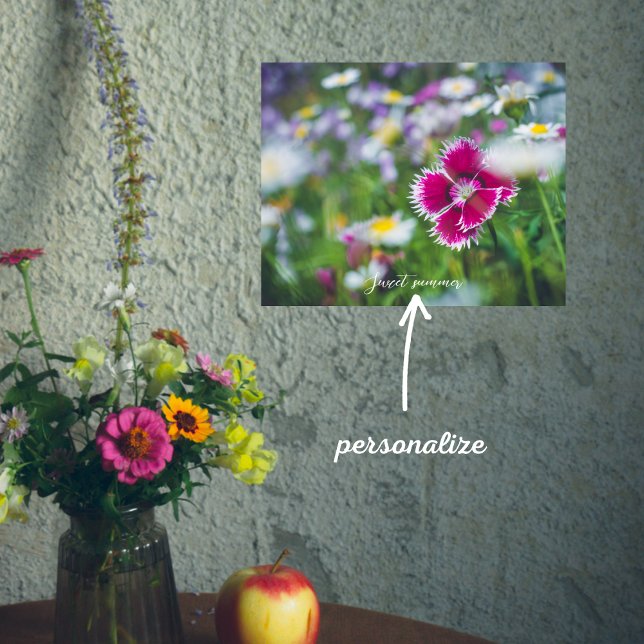 Poster Cravo rosa com margaridas (Criador carregado)