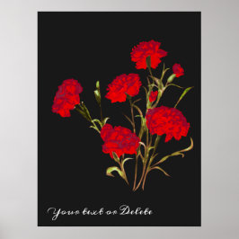 Poster Cravo Vermelho Floral Elegante Personalizável