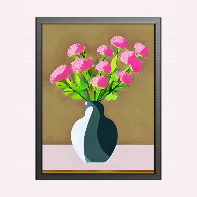 Poster Cravos cor-de-rosa numa Arte Moderna Vase (Criador carregado)