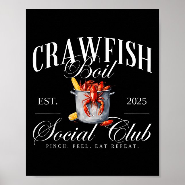 Poster Crawfish Boil Social Club Cajun Seafood Festival S (Frente)