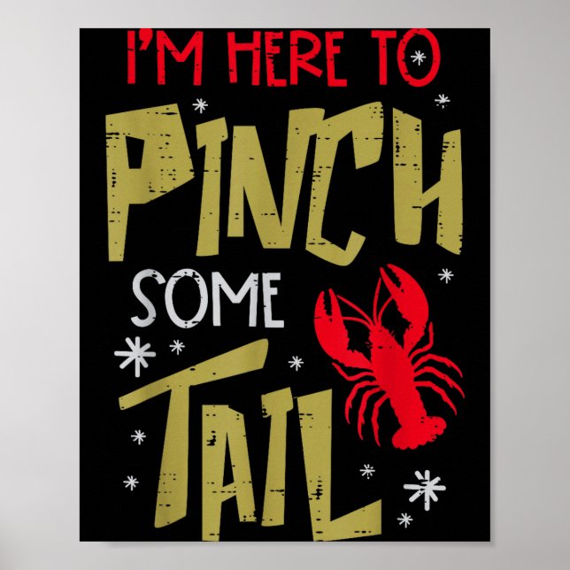 Poster Crawfish Here To Nch Tail Lobster Crayfish Men Wom (Frente)