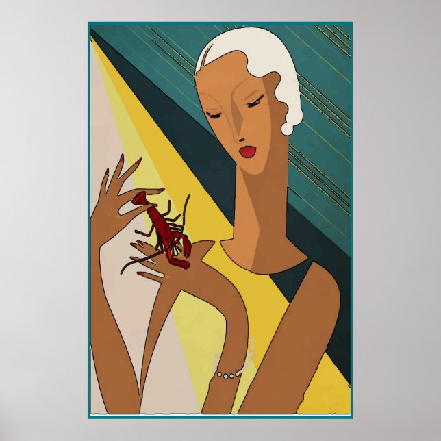 Poster Crawfish Pinch Tail Art Deco (Frente)