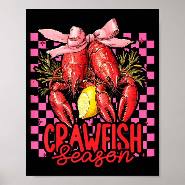 Poster Crawfish Season Crawfish Boil Lobster Cajun Men Wo (Frente)