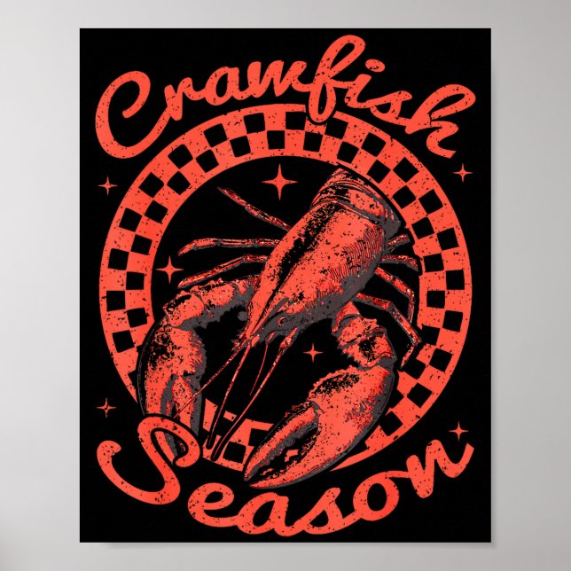 Poster Crawfish Season Crawfish Boil Lobster Cajun Men Wo (Frente)
