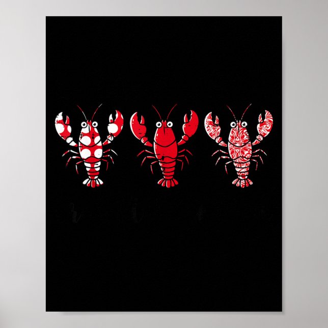 Poster Crawfish Season Crayfish Patterns Cajun Boil Men W (Frente)