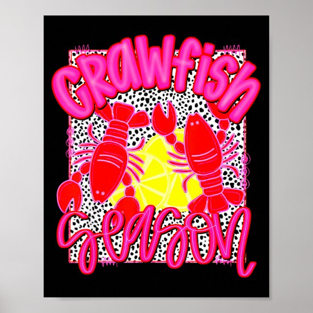 Poster Crawfish Season Funny Tee For Men Women Kids  (Frente)