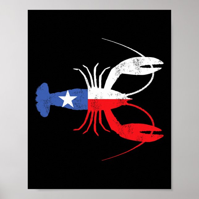 Poster Crawfish Texas Crawaddy Southern Comida Mardi Gras (Frente)