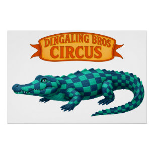 Pôster Crawford, crocodilo de circo pintado