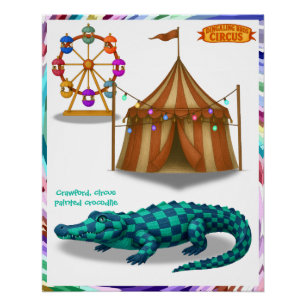 Pôster Crawford, crocodilo de circo pintado