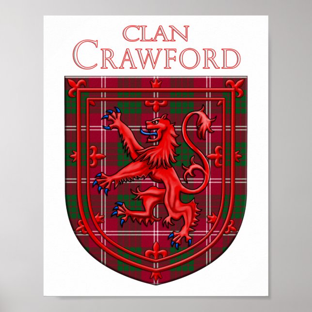 Poster Crawford Tartan Scottish Xadrez Lion Rampant (Frente)