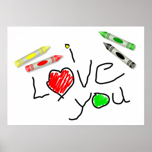 Poster Crayon Love