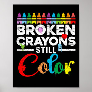 Poster Crayons Ainda Colorido Suporte à Consciência da Sa