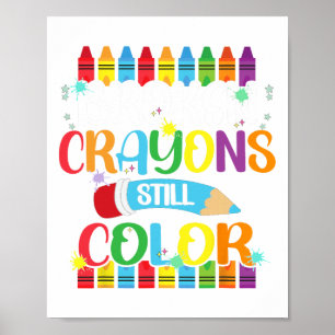 Poster Crayons ainda são a cor Sensibilização para a saúd