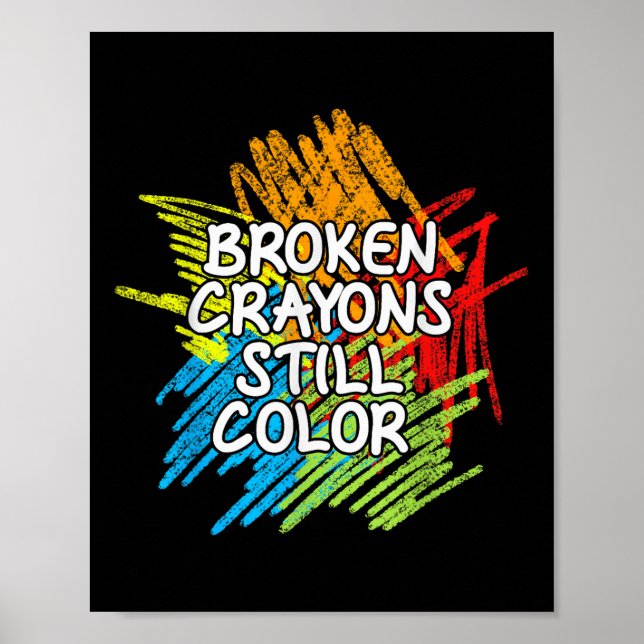 Poster Crayons Partidos Ainda Coloridos Conscientes de Sa (Frente)