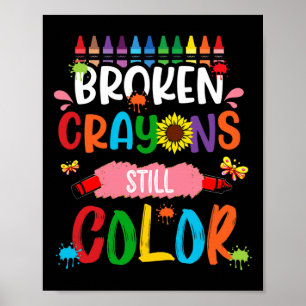 Poster Crayons Partidos Ainda Cores Sensibilização Para A