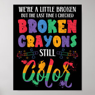 Poster Crayons Partidos Ainda Cores Sensibilização Para A