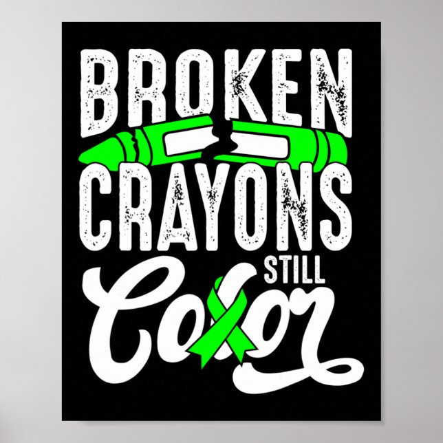 Poster Crayons Partidos Ainda Cores Sensibilização Para A (Frente)