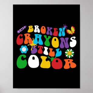 Poster Crayons Quebrados Ainda Coloridos Hippie Dai
