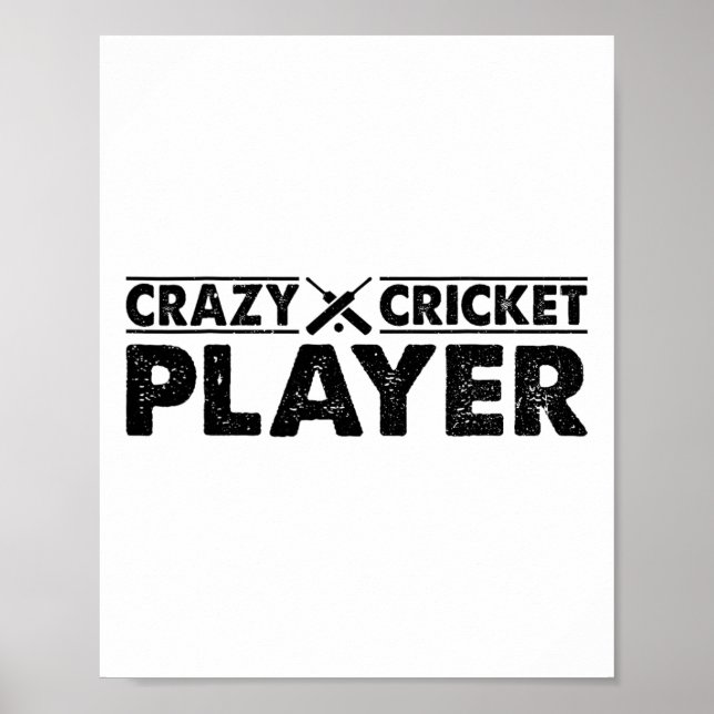 Poster Crazy Cricket Player - Cricketing Cricket Player  (Frente)