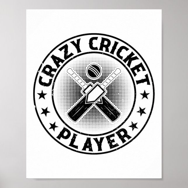 Poster Crazy Cricket Player - Cricketing Cricket Player 1 (Frente)