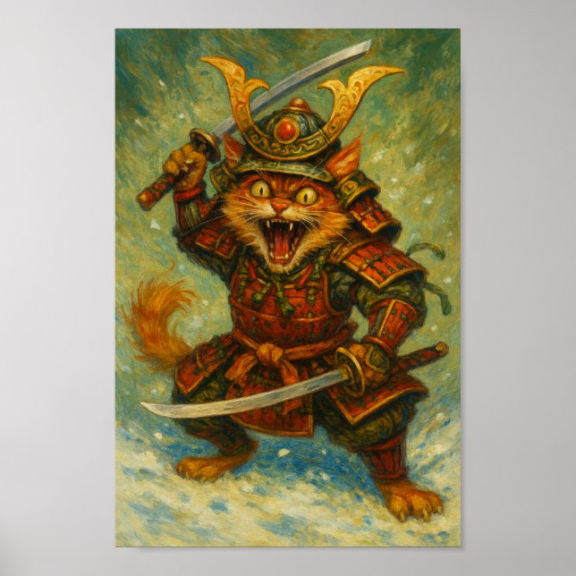 Poster Crazy Samurai Cat (Frente)