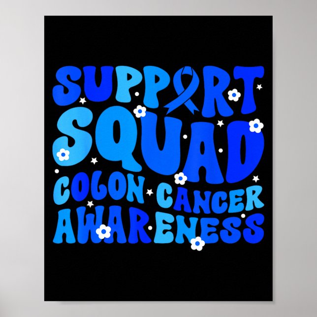 Poster Crc colon cancer awareness support squad blue (Frente)